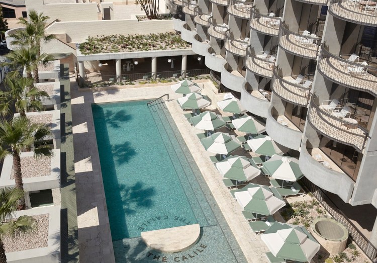 Pool area of the Calile Hotel