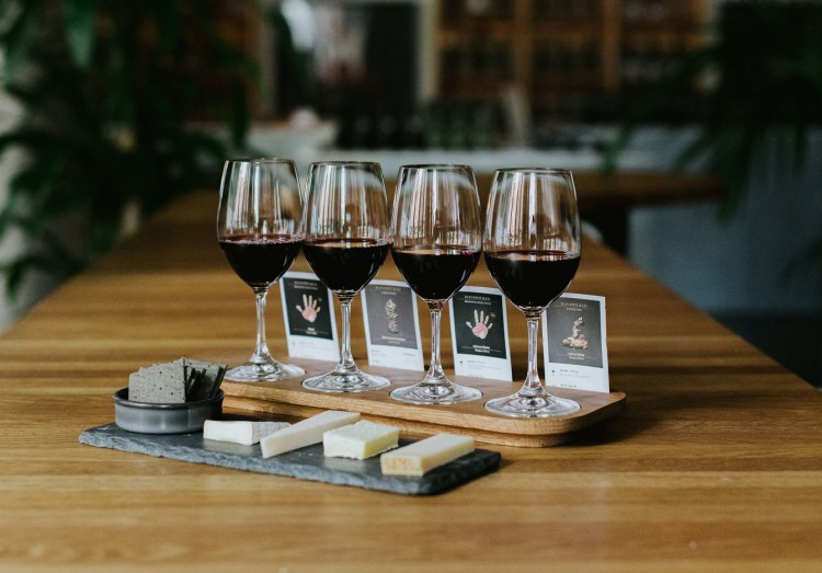 Wine and cheese flight at Handpicked Melbourne