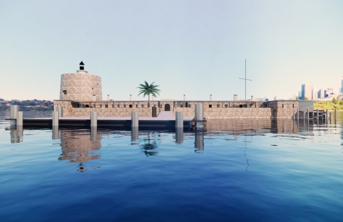 Artist's impression of Fort Denison following its redevelopment