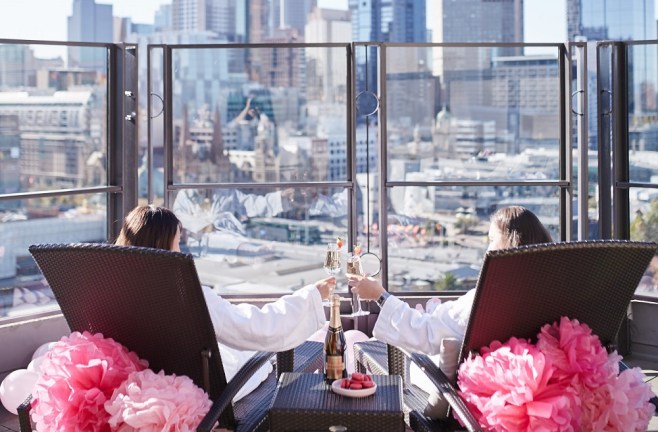 Champagne and city views at The Langham, Melbourne