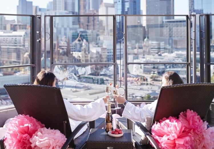Champagne and city views at The Langham, Melbourne
