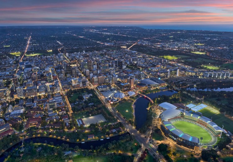 Adelaide at dusk.