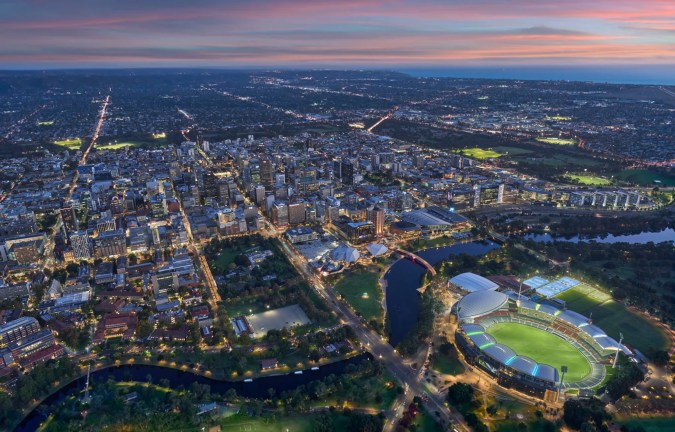 Adelaide at dusk.