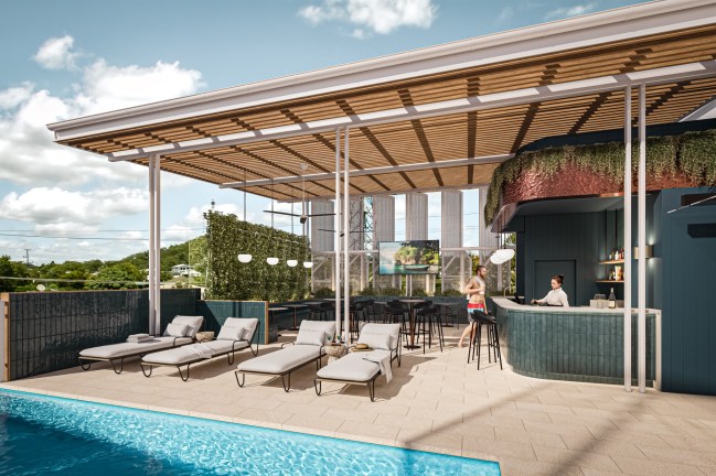 Artist Impression of Peppers Gladstone pool area