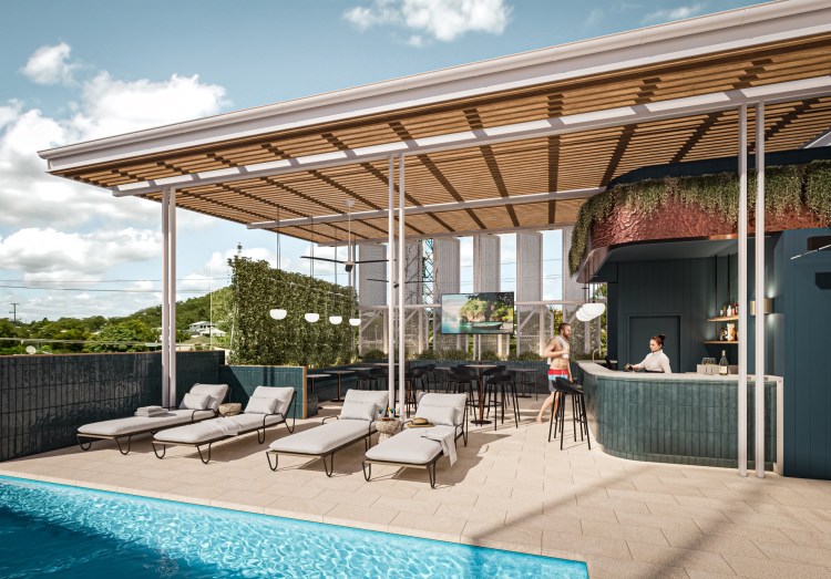 Artist Impression of Peppers Gladstone pool area
