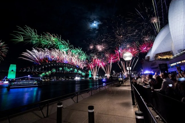 Fireworks on the Sydney Harbour Bridge.