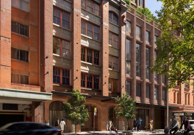 The site of Mulpha's new hotel in Sussex St, Sydney