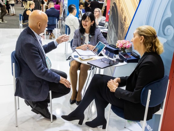 People having a meeting at AIME