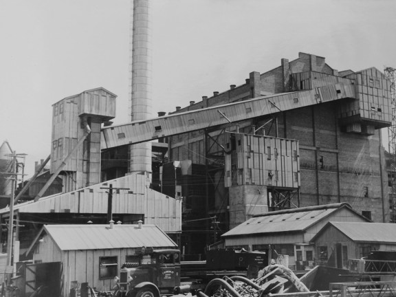 External photos of the White Bay Power Station in 1954