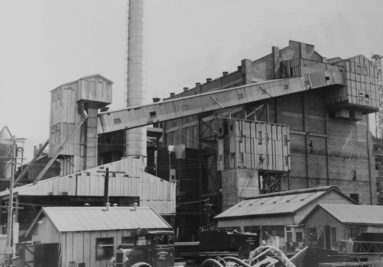 External photos of the White Bay Power Station in 1954