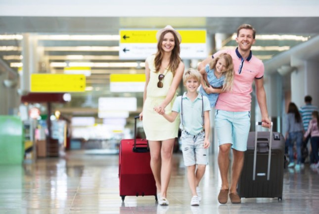 Family at airport