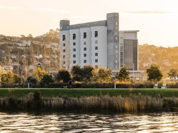 Peppers Silo Hotel on the banks of the river